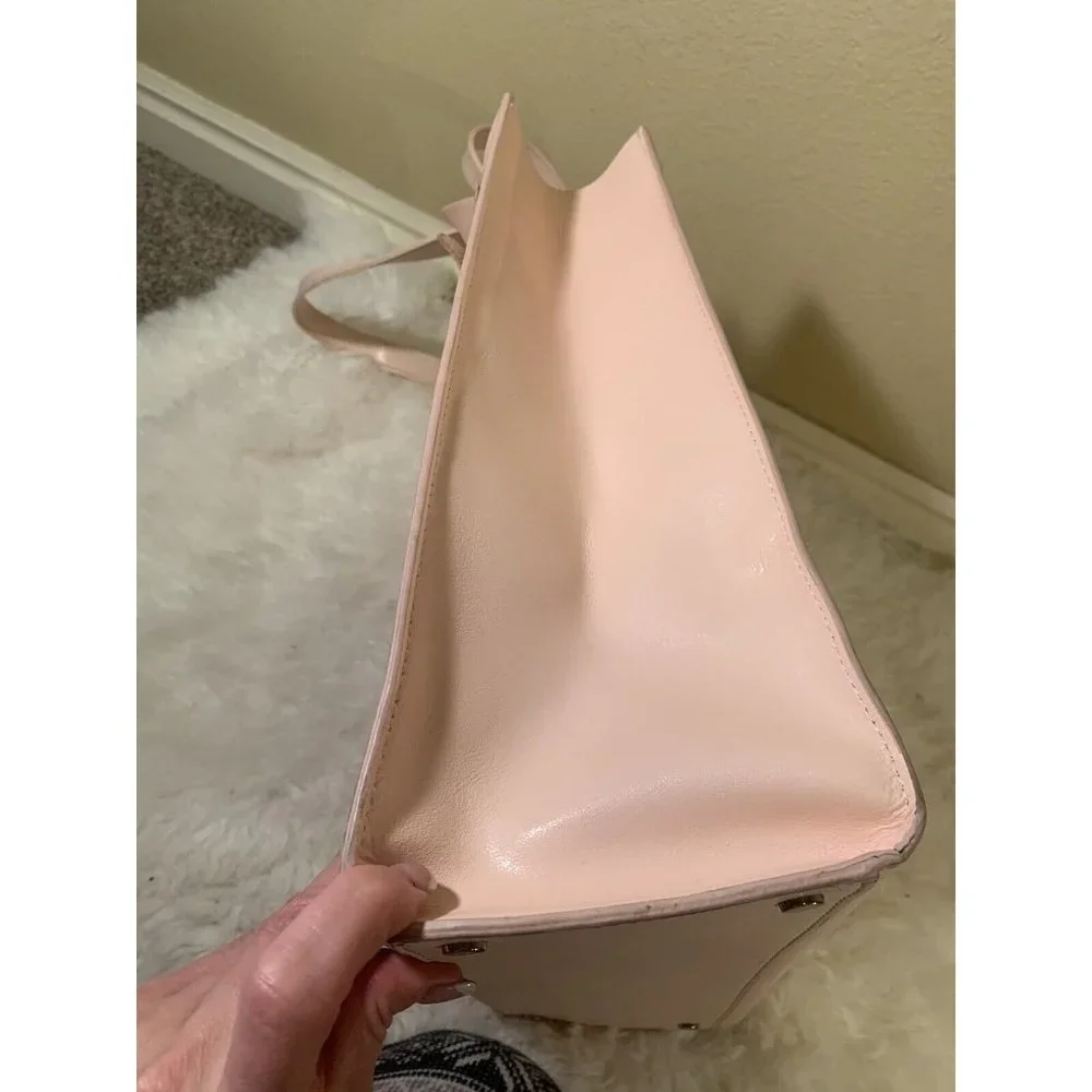 Banana Republic  LASER CUT OUT  Palm LEAF TOTE PINK BLUSH_6
